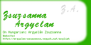 zsuzsanna argyelan business card