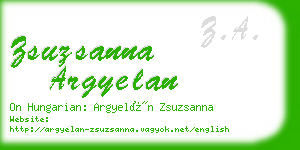 zsuzsanna argyelan business card